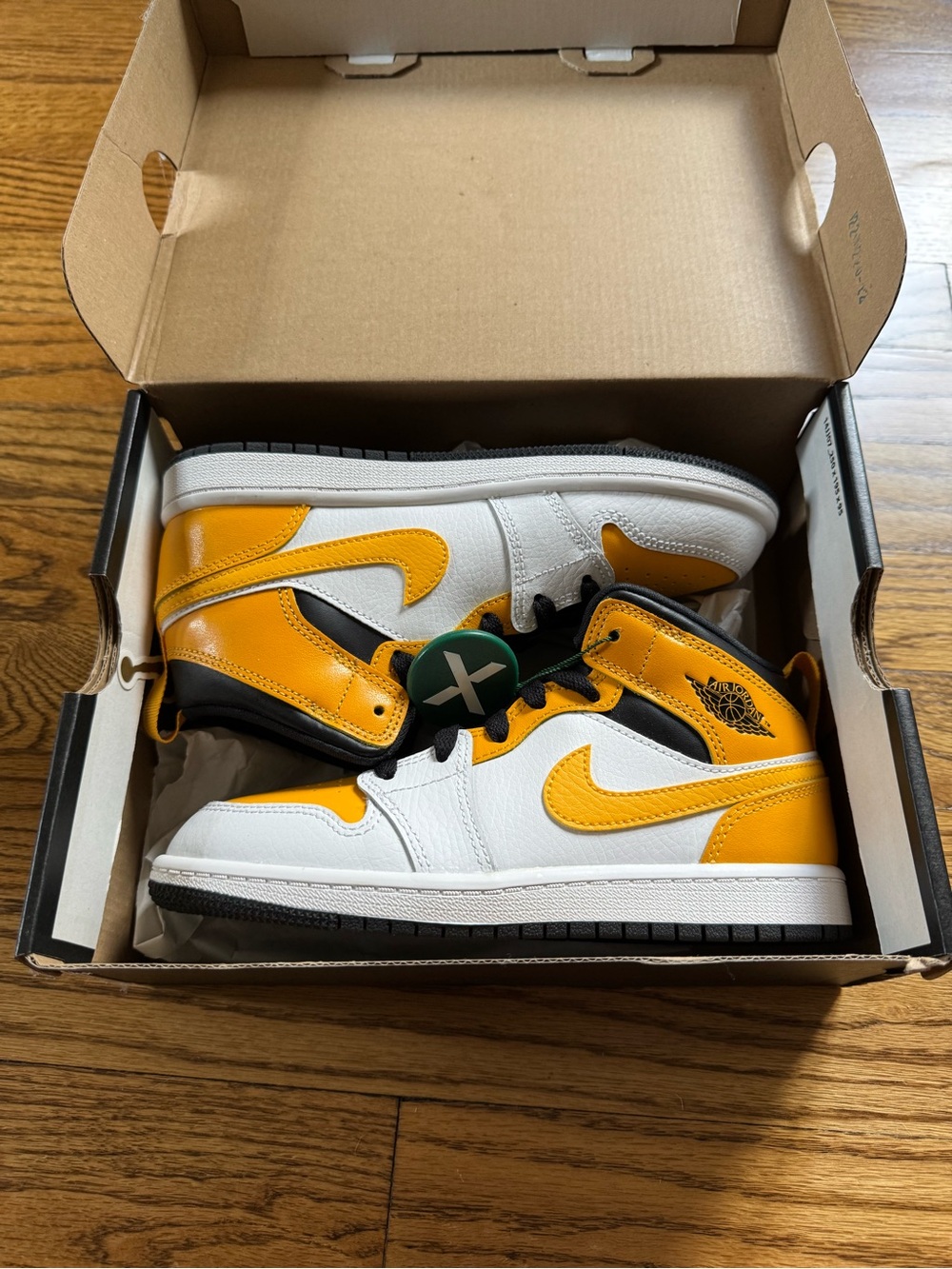 Jordan Kids High-Top Sneakers in Yellow, White & Black